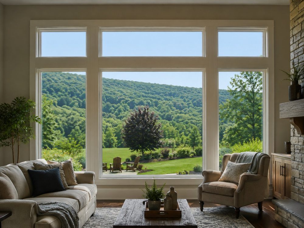 Clean windows looking out at Central PA hills